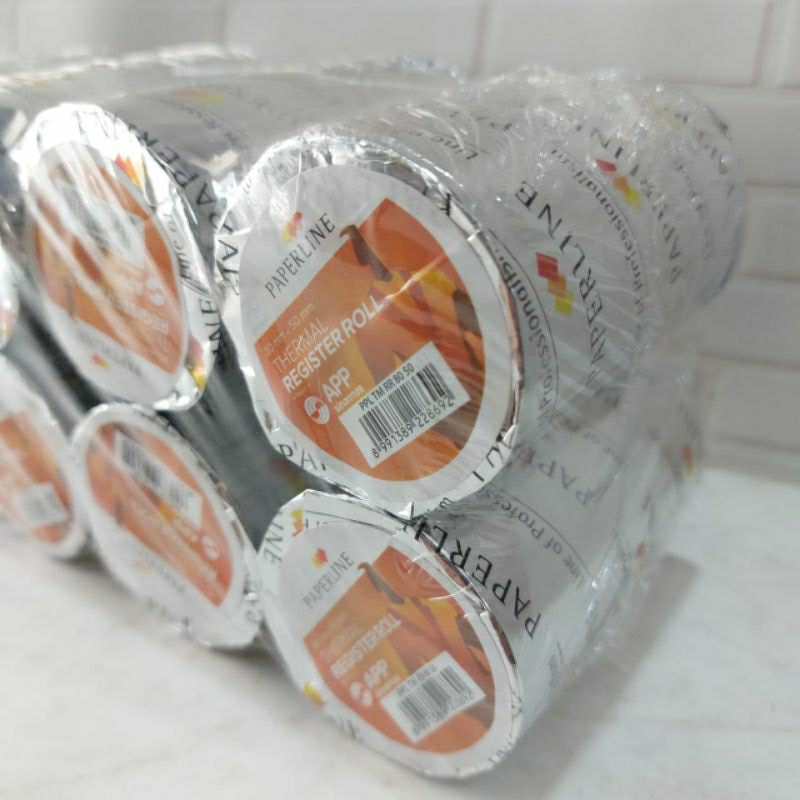 

Kertas Thermal Register Roll Paperlin 80x50mm/Kertas Kasir 80x50mm (10Roll)
