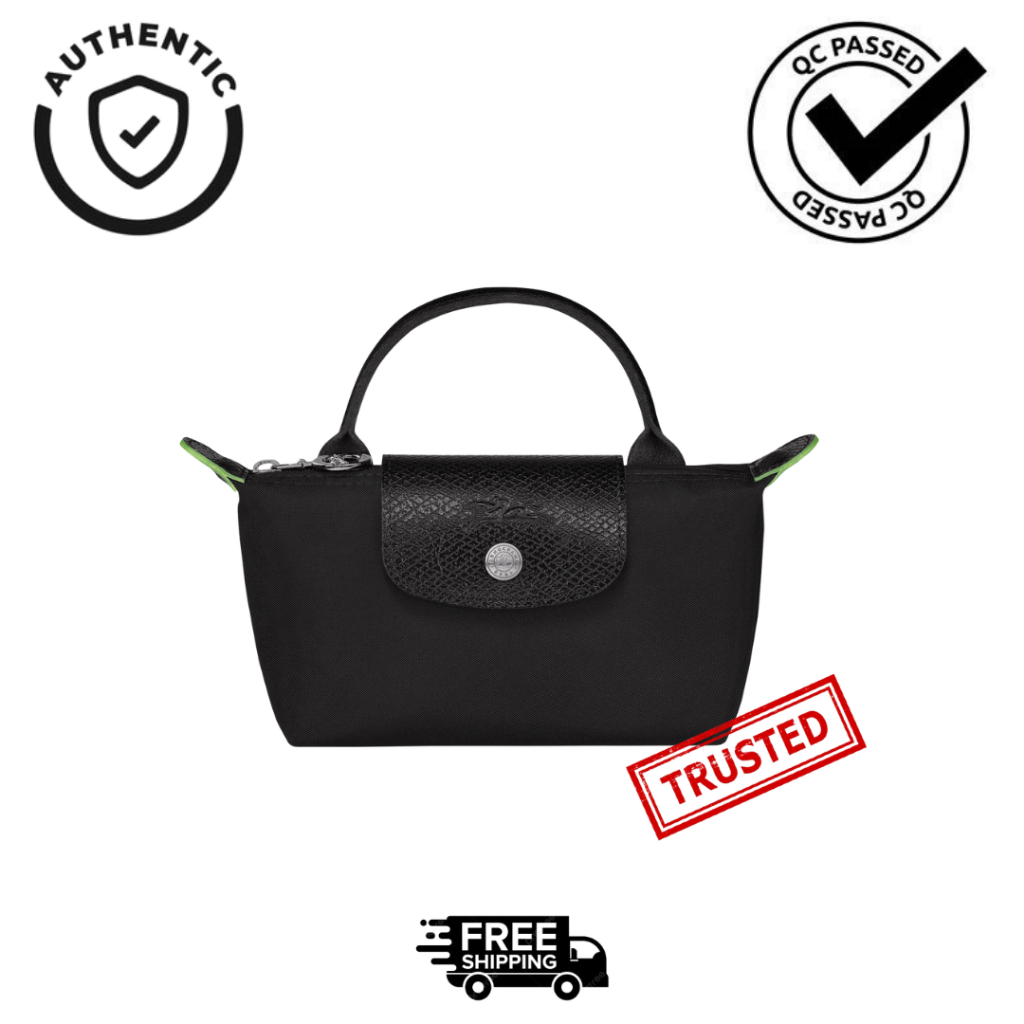 LC Pouch Recycled Green Top Handle Slingbag with Stripe