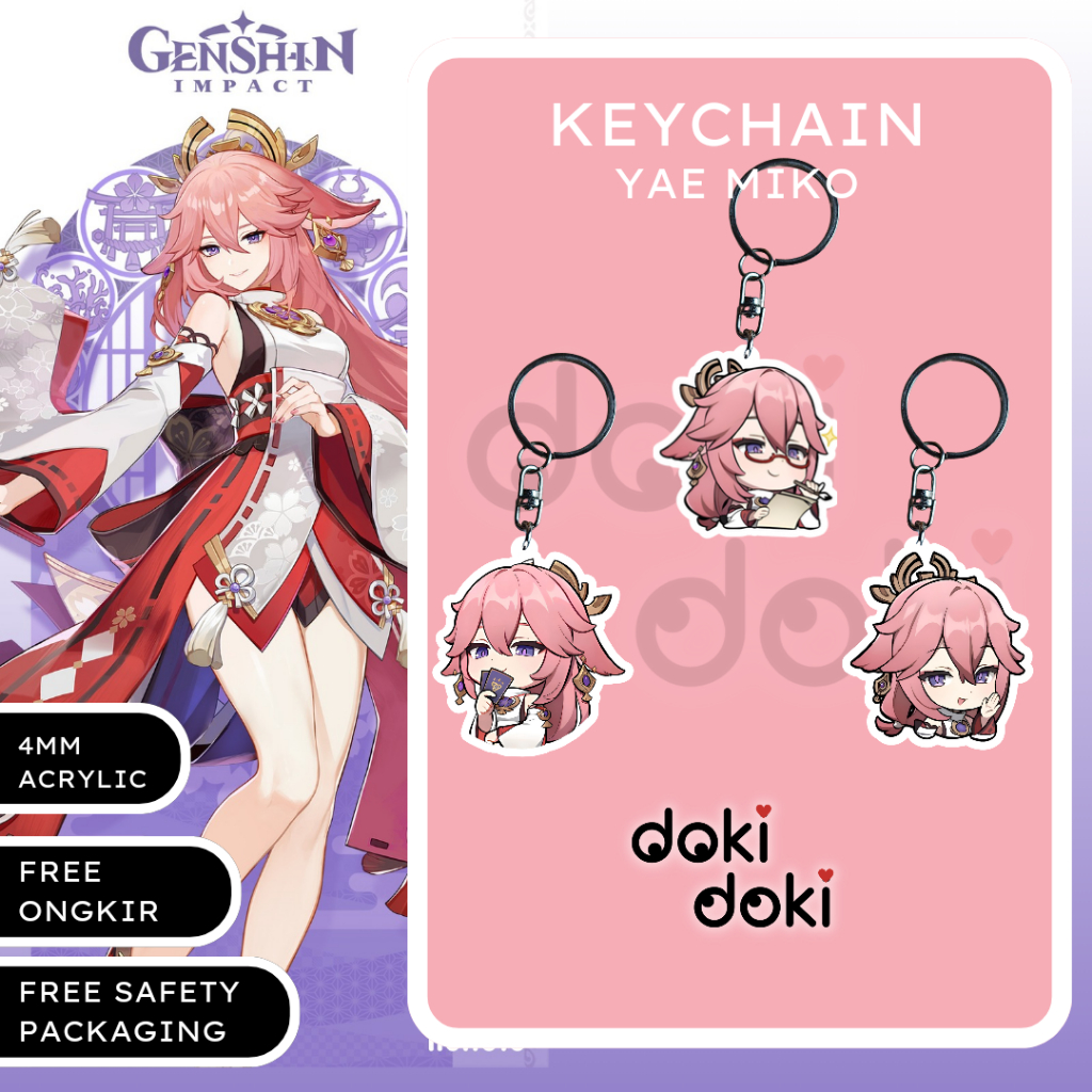 GANTUNGAN KUNCI KEYCHAIN YAE MIKO GENSHIN IMPACT