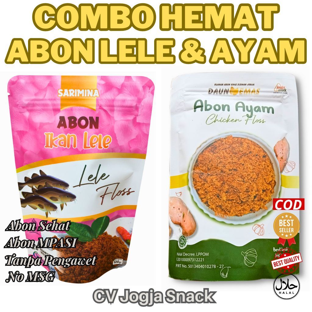 

Combo Hemat Abon Lele Dan Ayam Asli Premium Floss 200 Grm MPASI No MSG Manis Gurih Halal No Pengawet