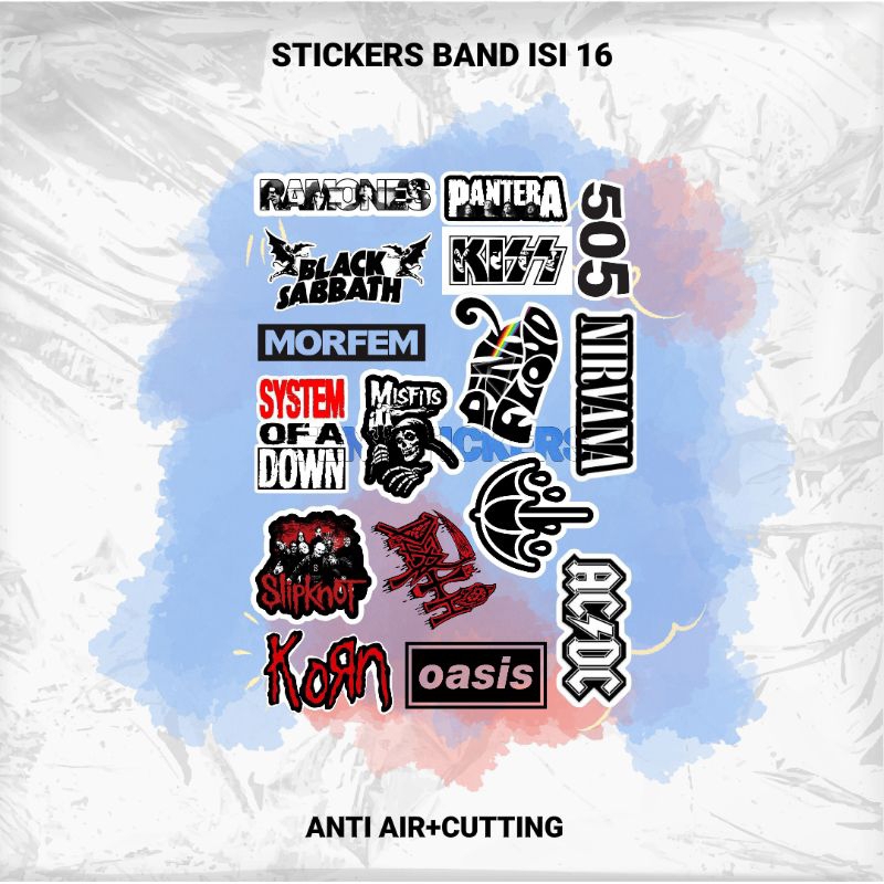 

STICKERS BAND METAL ISI 16PCS VOL² ANTI AIR+CUTTING BRAND LOKAL
