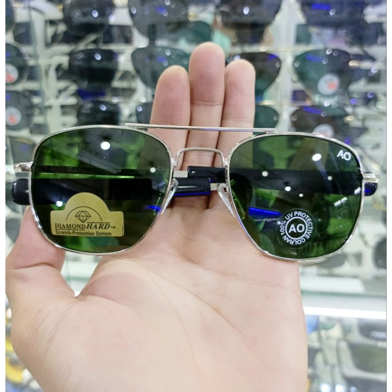 kacamata AO hitam kacamata pria kaca asli