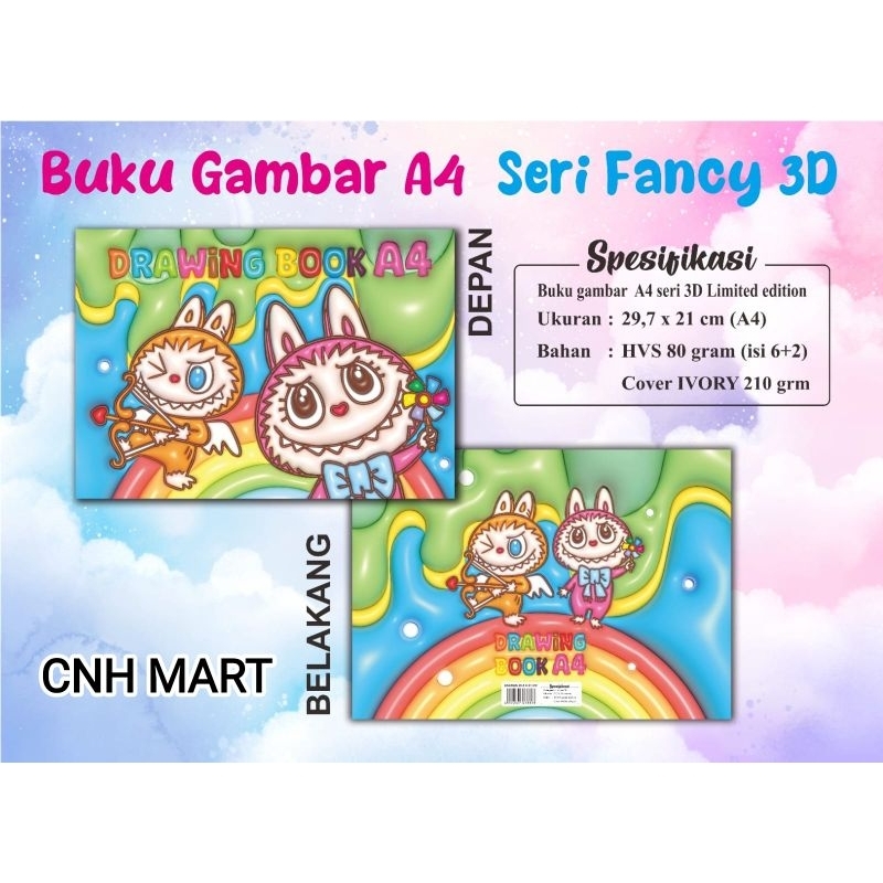 

Buku Gambar A 4 EMOTICON (isi 10 pcs) / Harga 10 PCS / HVS 80 GRAM - Buku Gambar Labubu