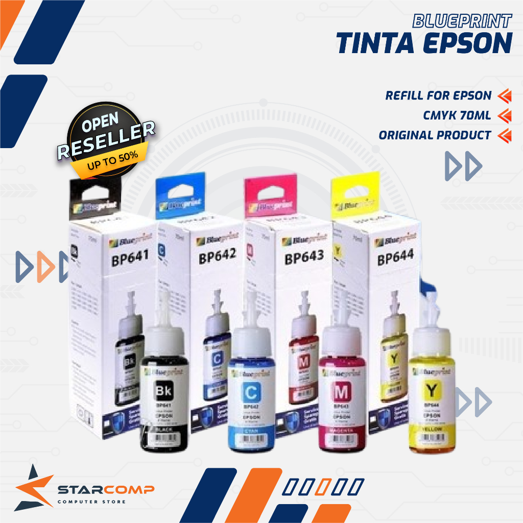 Tinta Refill BLUEPRINT 70ML For Epson L120 L310 L360 L455 Tinta Epson