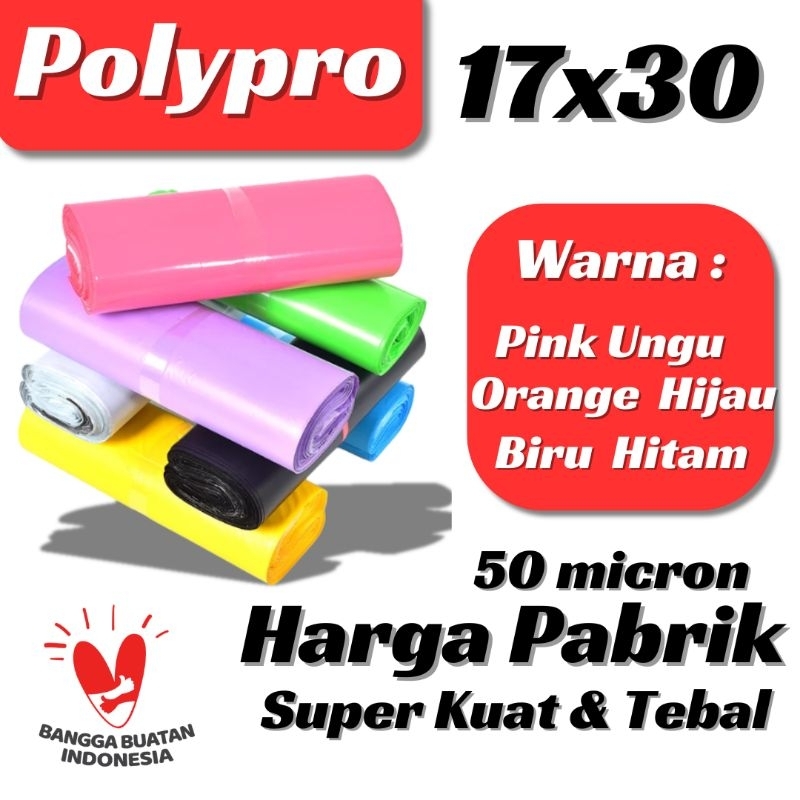 

Plastik Packing Online 17x30 / Polymailer Warna Premium / 100 Lembar