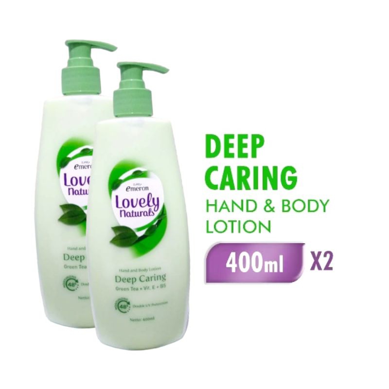 PAKET ISI 2 HANDBODY Lovely Natural Deep Caring/Hand and Body Lotion Besar