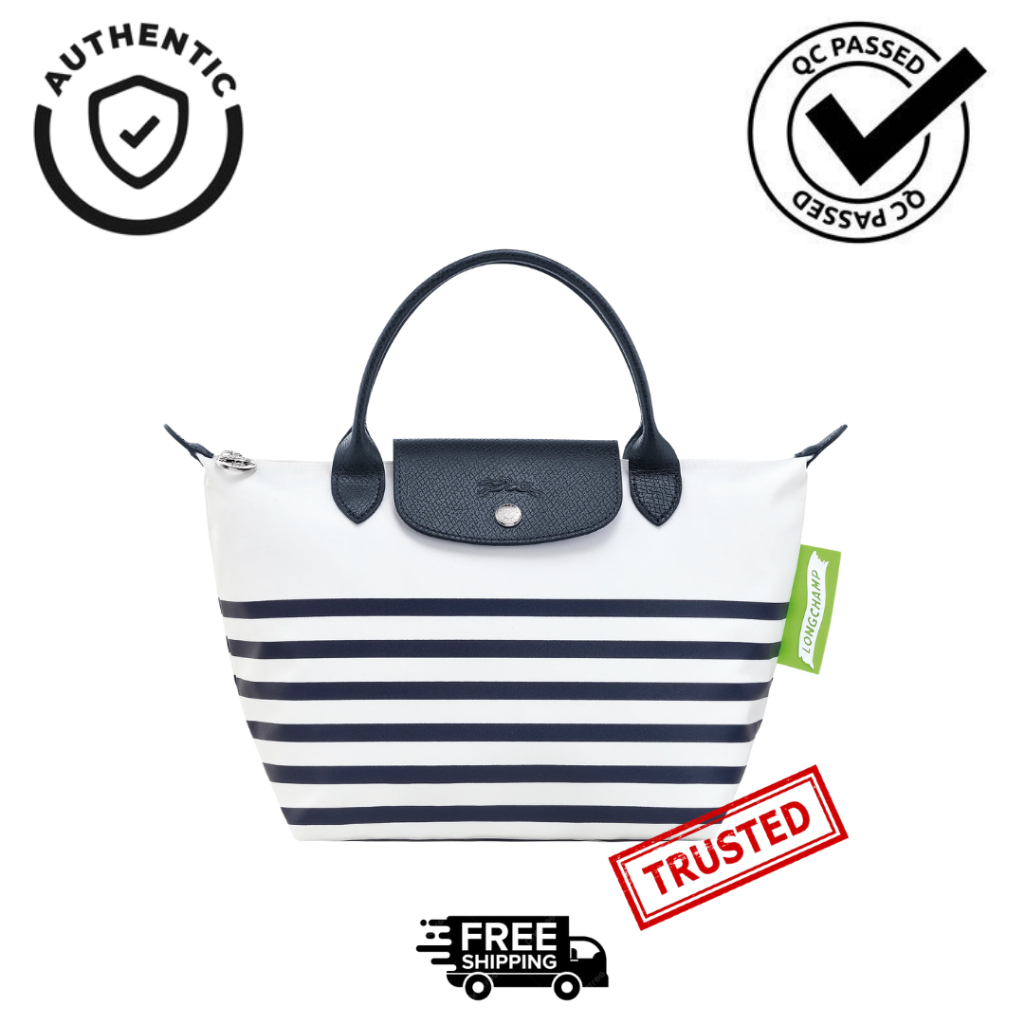 LC LGP Le Pliagee Stripe Top Short Handle Small
