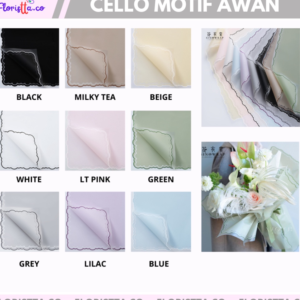 

Surprise Pack Kertas Cellophane Motif Awan isi 2 lembarkertas buket murah