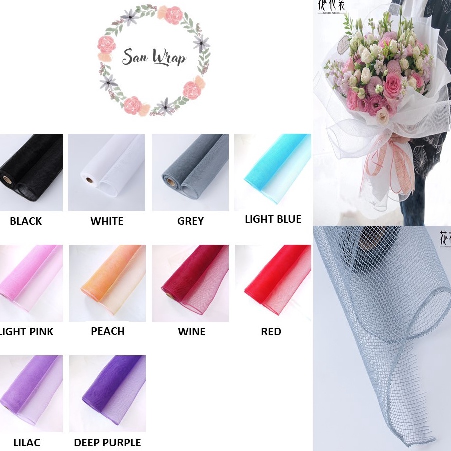 

Serba Berkualitas Polynet Mesh Roll Tile Jaring Flower Wrapping Paper Polynet KOREA Florist Supply