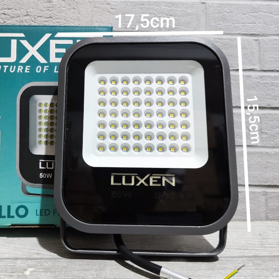 LUXEN APOLLO SOROT LED FLOOD LIGHT 50W 50 WATT PUTIH GARANSI SNI IP66