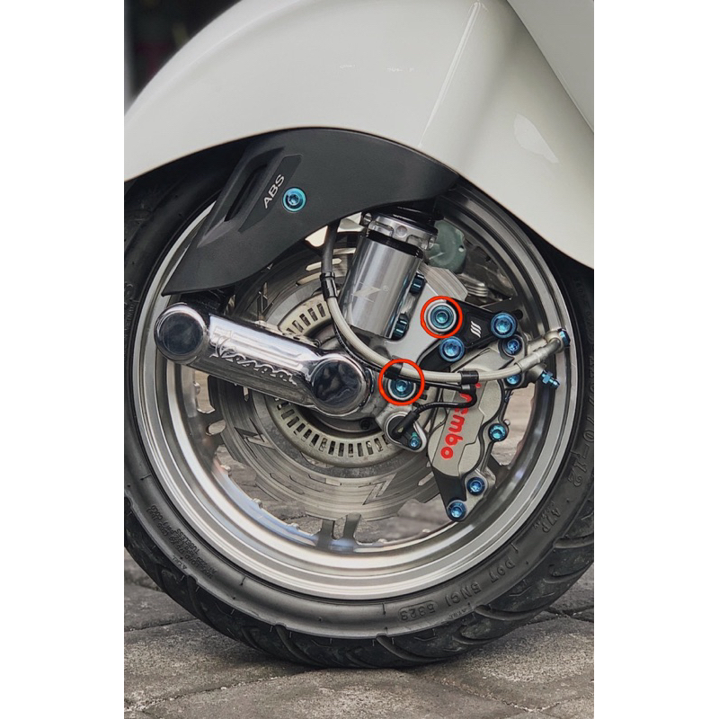 Baut titanium gr5 shock depan standar vespa matic sprint primavera 2 pcs