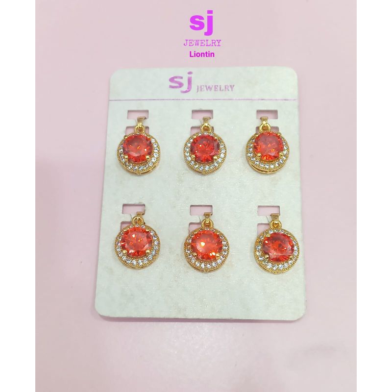 LIONTIN SJ JEWELRY PERMATA SATU KOMBINASI ZIRCON WARNA EMAS