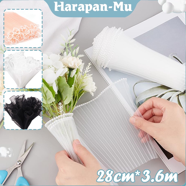 

Super Kejutan Flower Wrapping Korean Curly Mesh Wave Kain Buket Bunga Renda Gelombang Flower Wrap Dekorasi