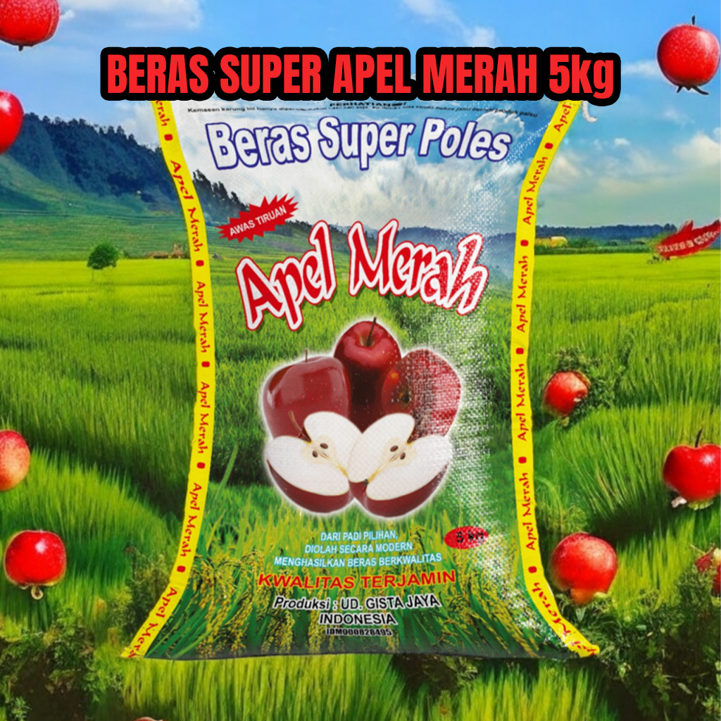 

BERAS APEL MERAH SUPER KEMASAN SAK OPP 5KG