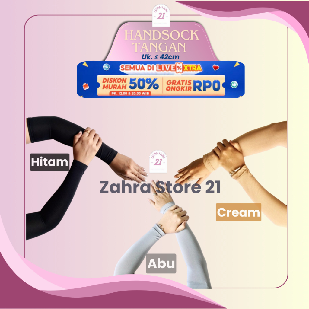 [ZS21] Handsock Tangan Muslimah Jempol / Manset Deker Tangan Panjang Polos