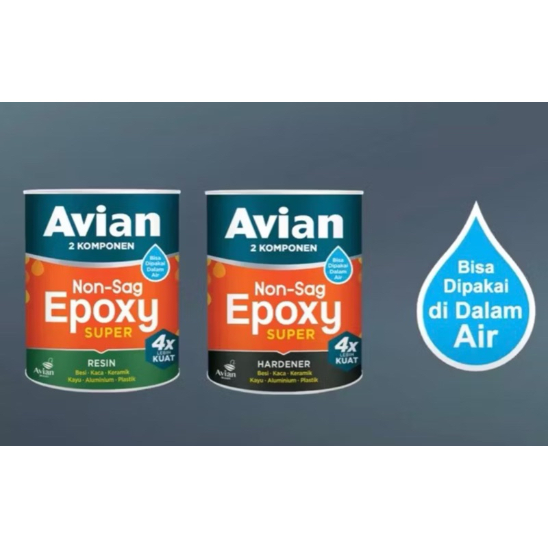 LEM EPOXY DEMPUL NON SAG PEREKAT KAYU EPOXY KOMPONEN RESIN + HARDENER DEMPUL PERAHU KAPAL AVIAN BRAN