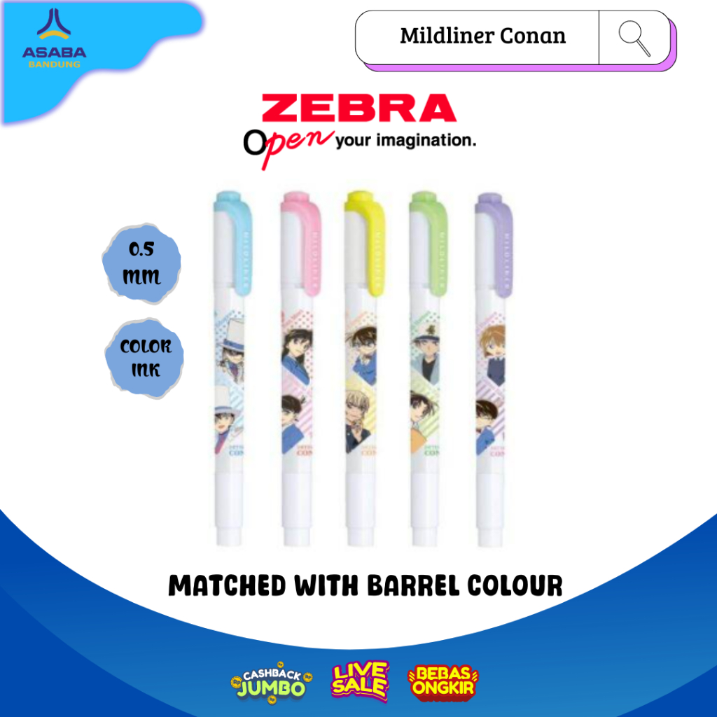 

H7Y Asaba Bandung - Zebra Mildliner Conan