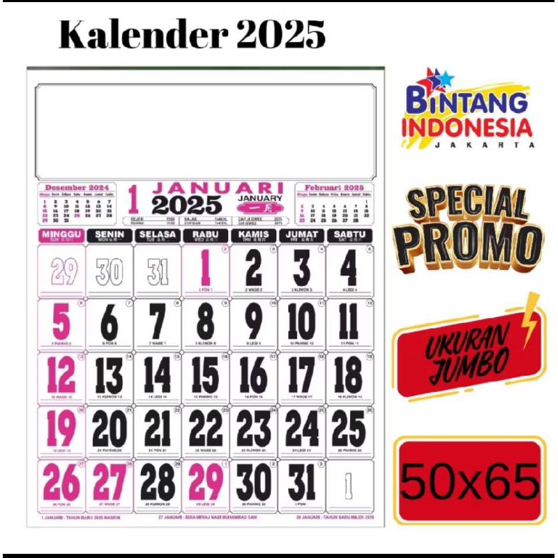 

Terlaris Kalender Jumbo Tahun 2025 Terbaru