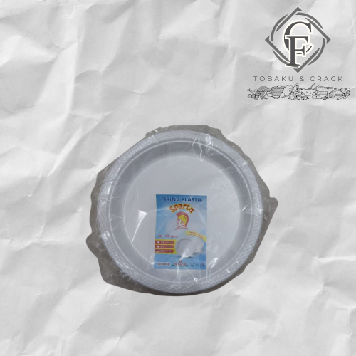 Piring Plastik 9 inchi/Piring Makan Plastik/Piring Plastik Besar Putih SPARTA 50pcs