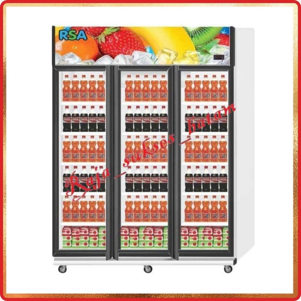 Showcase Cooler RSA AMETHYST Showcase 3 pintu 5 rak 1300 Liter BATAM