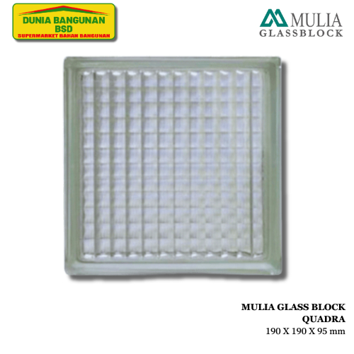 MULIA Glass Block 20X20 Quadra Balok Kaca Mulia