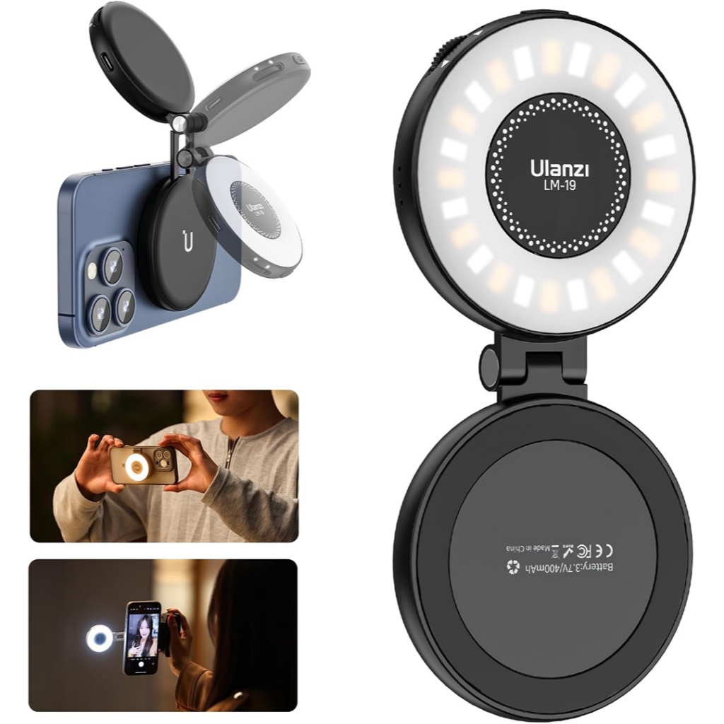 ULANZI LM19 MagSafe Pocket LED Light for Smartphone HP (Lampu Ring Light Seflie Portable Magnet LM 1