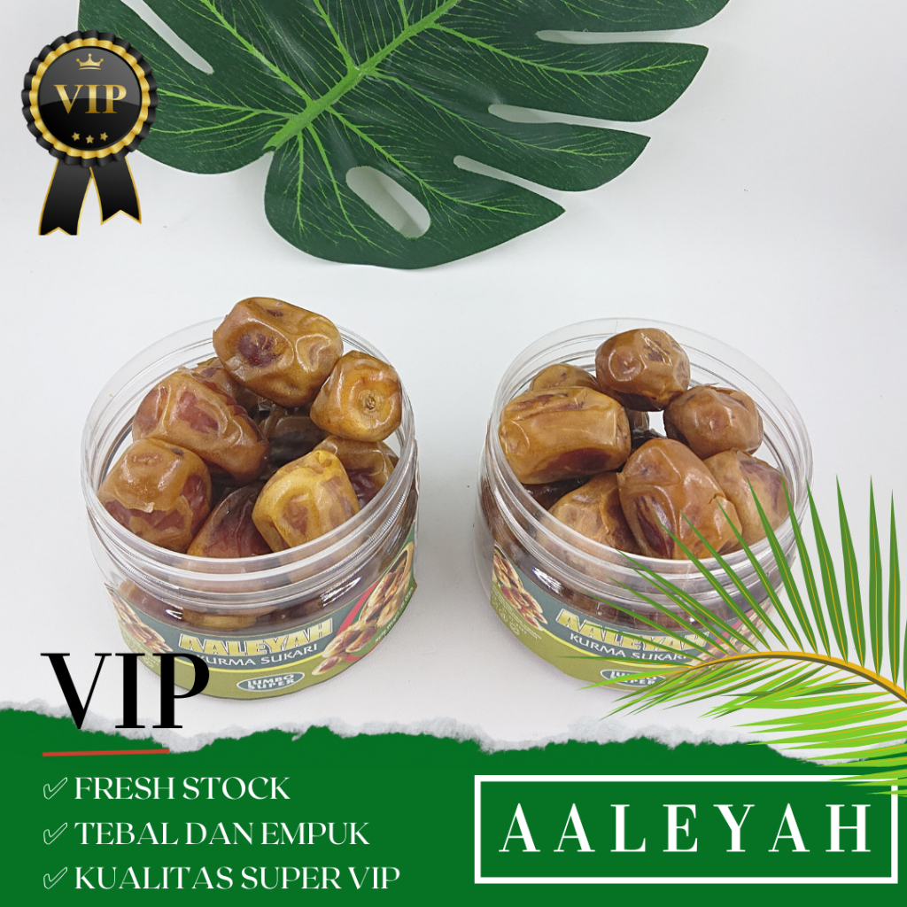 

Kurma Sukari Premium VIP Aaleyah 150 Gram SUPER Quality