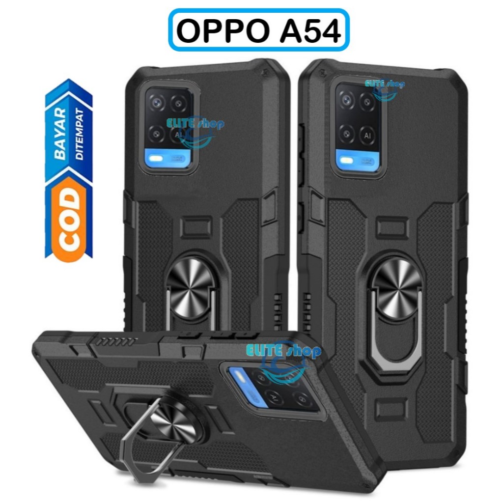 Casing OPPO A54 Hard Case Ring Armor Robot Case Kickstand Hybrid/Ring Holder casing robot