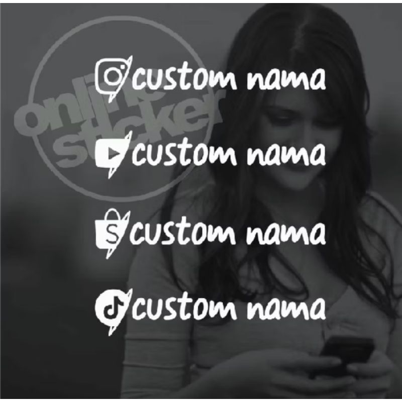

Cutting Stiker Custom Nama Dan Logo Media Sosial
