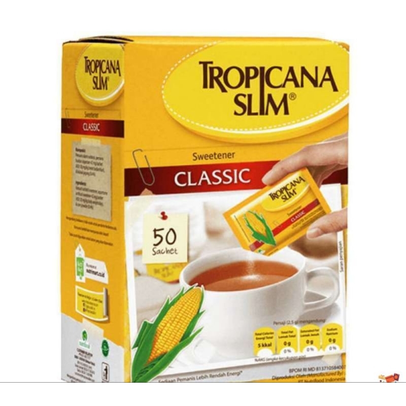 

tropicana slim classic 125 gr isi 50 sac/62 gr isi 25 sac