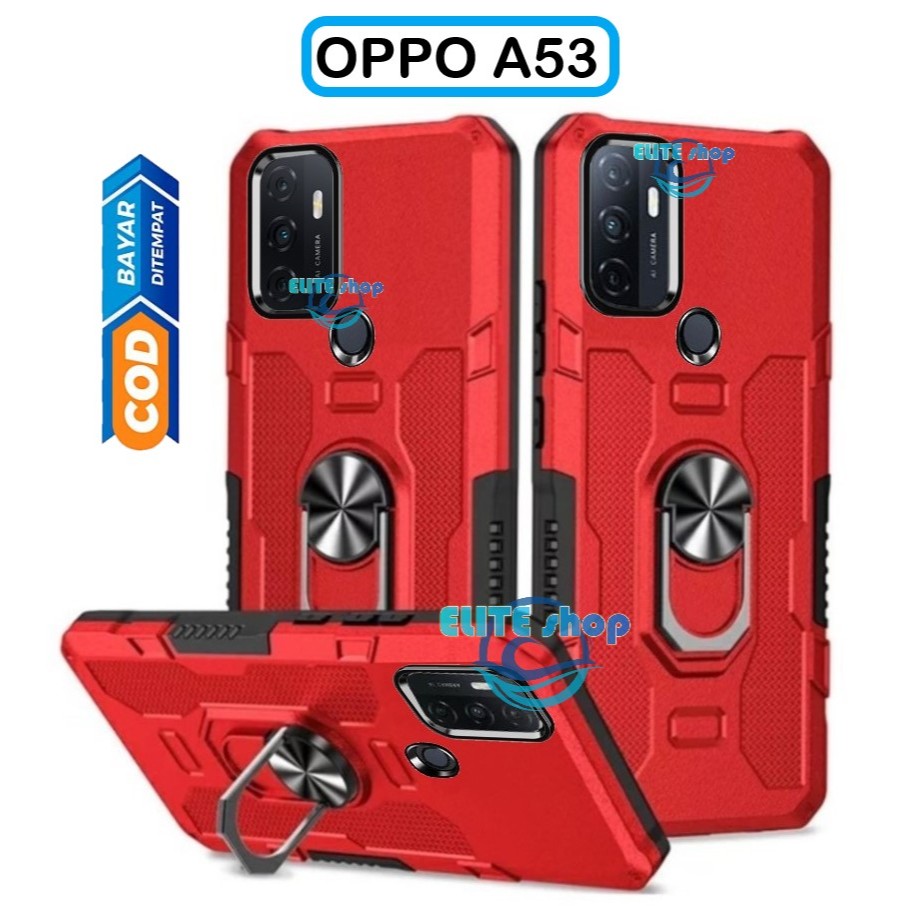 Casing OPPO A53 Hard Case Ring Armor Robot Case Kickstand Hybrid/Ring Holder casing robot