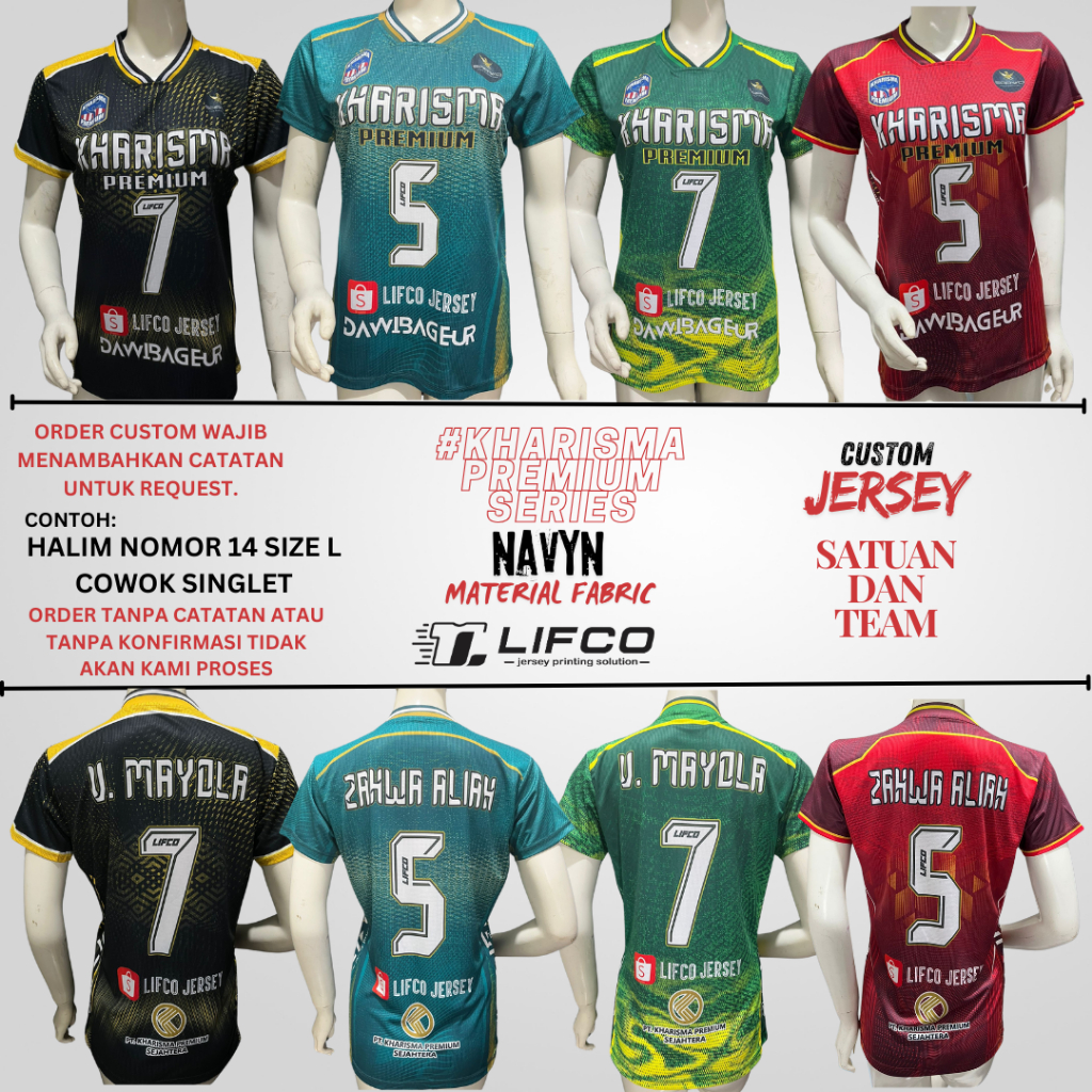 LIFCO JERSEY ORIGINAL CUSTOM KHARISMA PREMIUM SERIES  (FREE REQUEST NAMA.NOMOR.UKURAN)