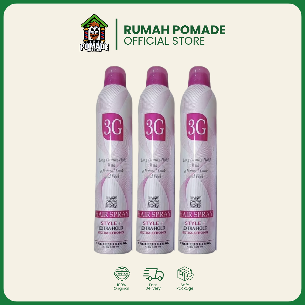 3G HAIR SPRAY Extra Hold 420 ML - Hair Spray 3 G Original Ukuran Besar