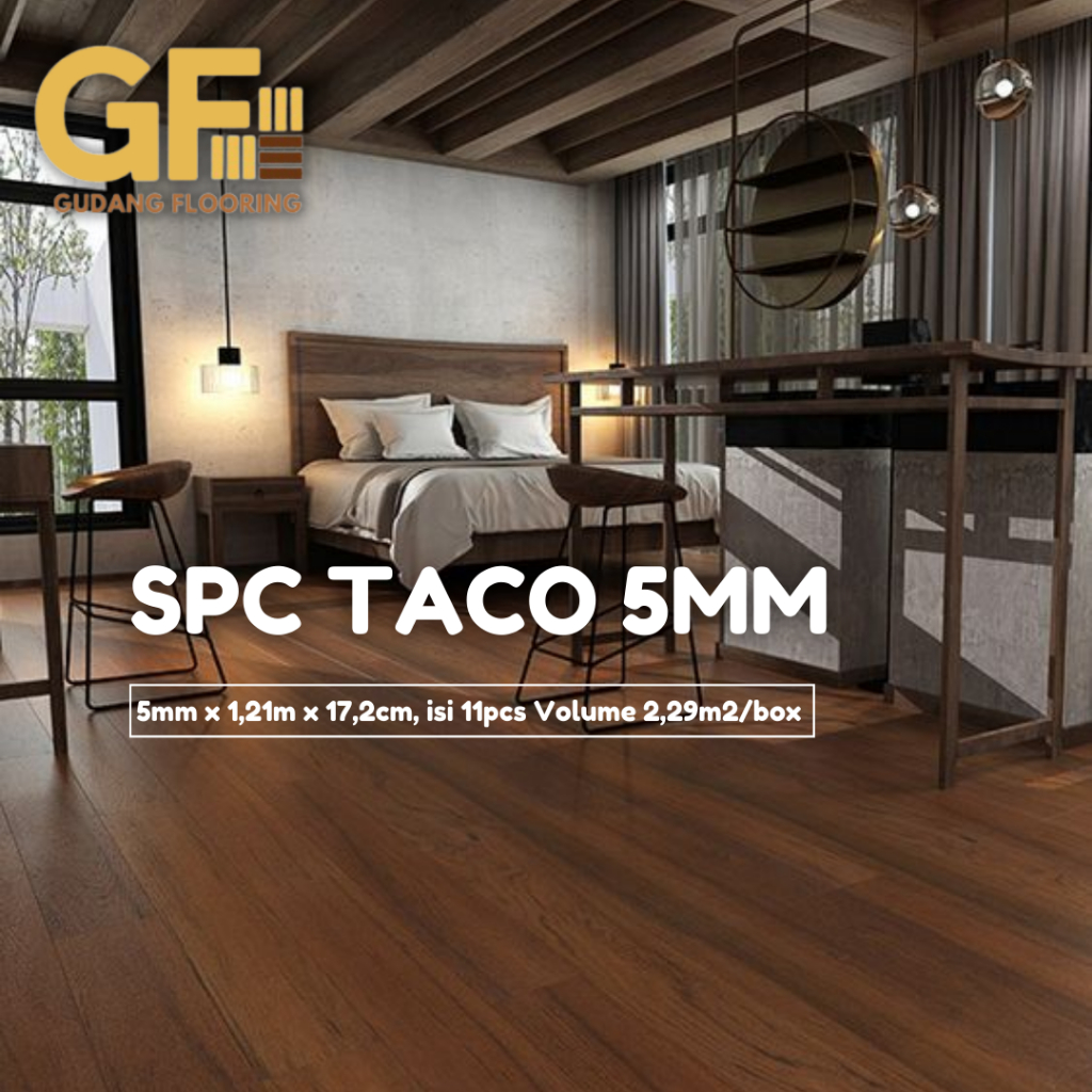 Lantai SPC Vinyl Klik TACO - Click System Flooring Tebal 5mm Berkualitas