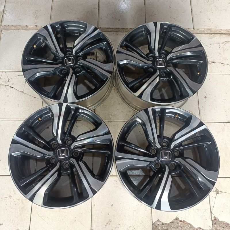 Velg Mobil Bekas Original Honda Civic Turbo Ring 17 Lebar 7 pcd 5x114.3 Et45 Black polish