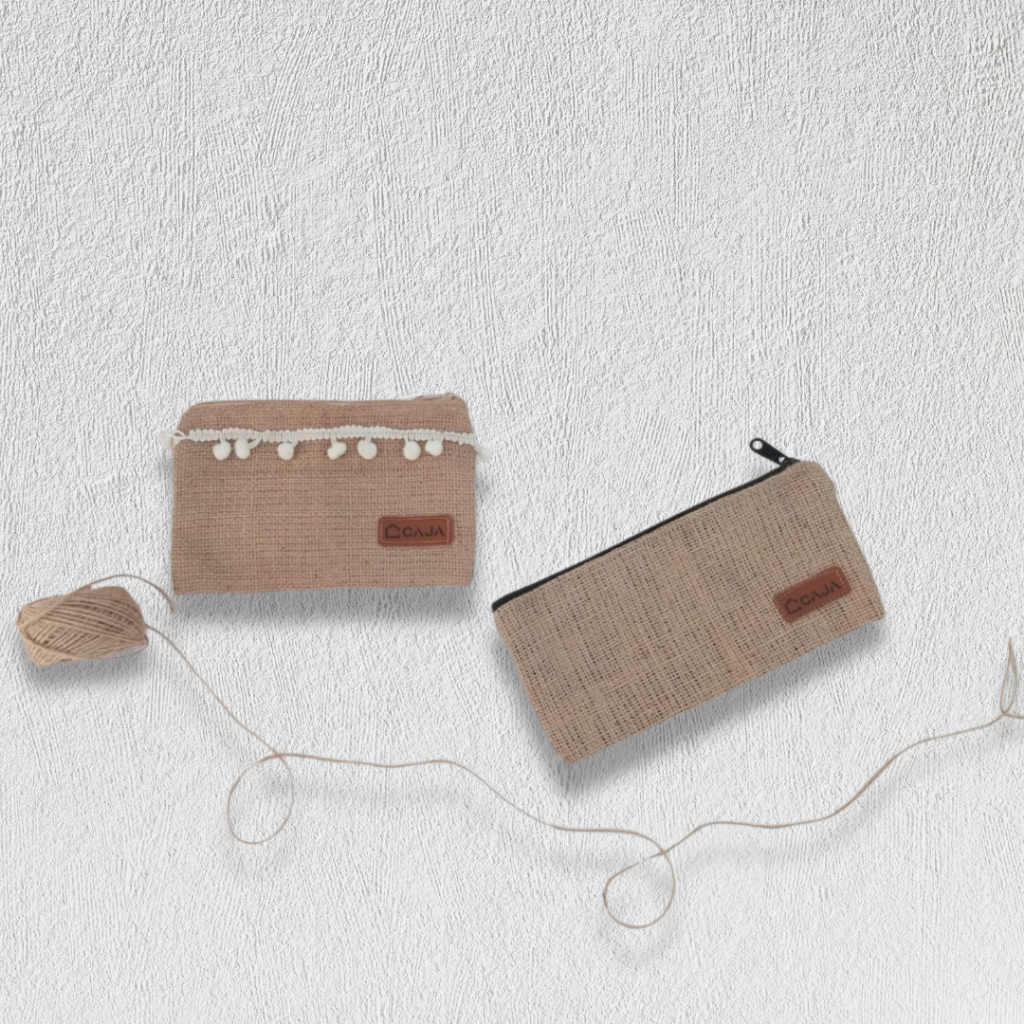 CAJA Kotak Pensil Pencil Case Pouch Multifungsi Burlap Goni Bohemian