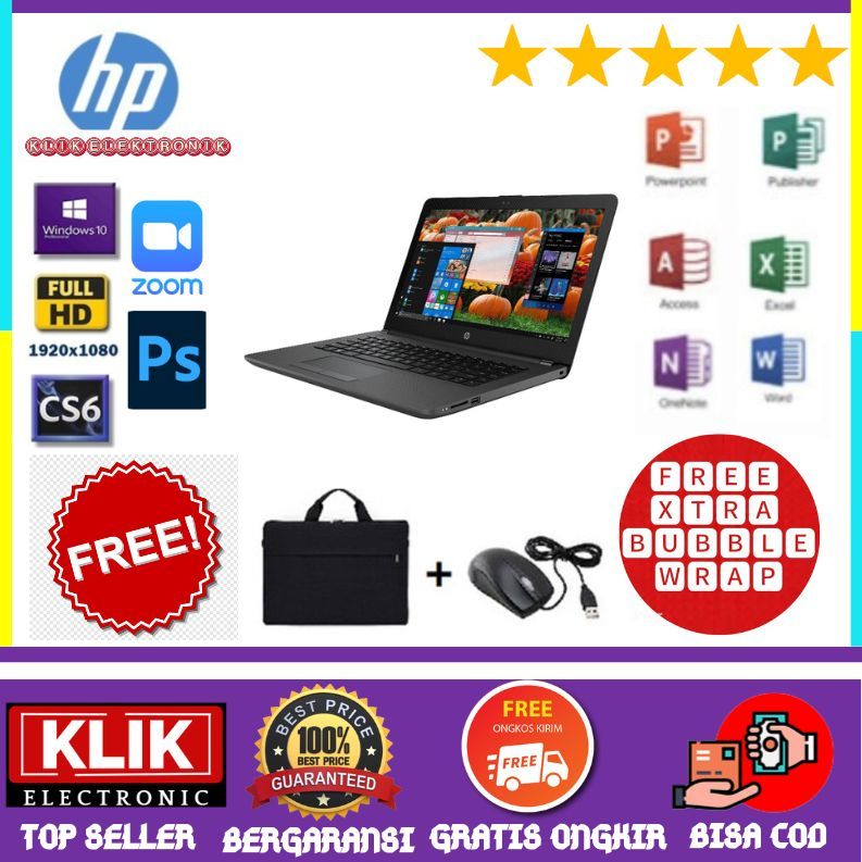 TERBARU  LAPTOP HP 14 INTEL CELERON N4000 / RAM 8GBHDD - 1TB / WIN 10 / 14 INCH / Bonus Tas dan Mous