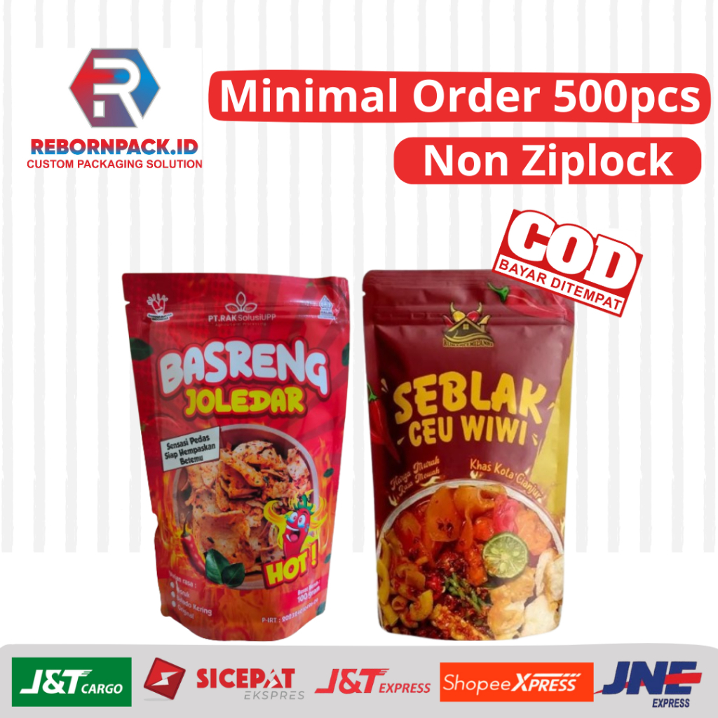 Cetak Kemasan Custom Standing Pouch Gratis Desain