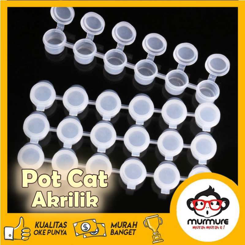 

MURMURE | POT CAT PLASTIK RENTENG 6x3m/6x5ml / TEMPAT CAT AKRILIK / PLASTIK WADAH TABUNG CAT AKRILIK
