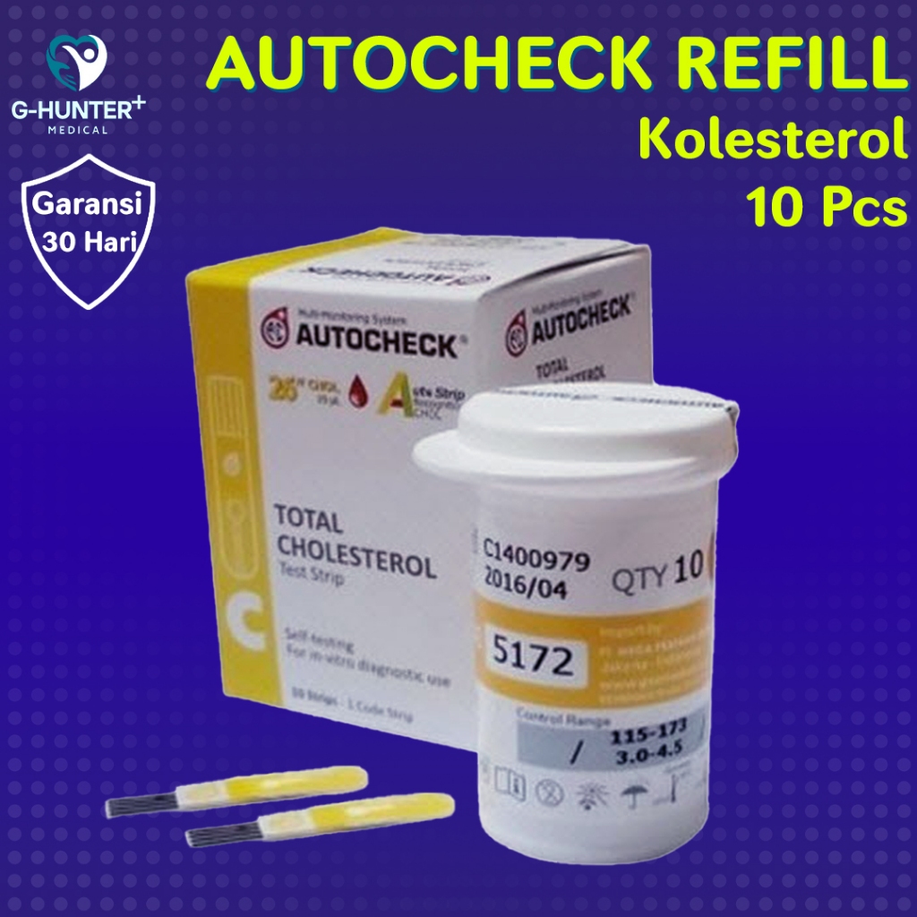 Refill Strip Autocheck Kolesterol / Strip Kolesterol Autocheck / Stik Kolesterol / Stick Autocheck /