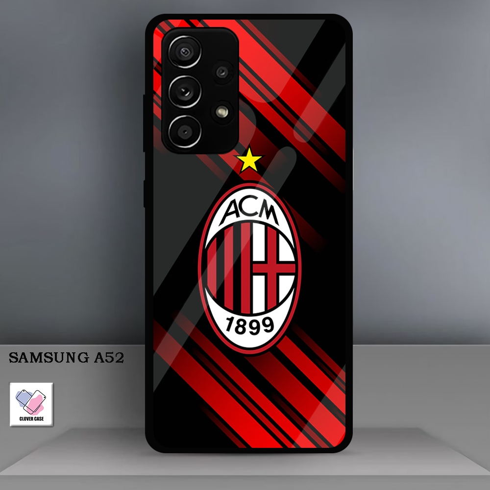 [BL24] Case Glossy Case | SAMSUNG A52 | CASE KEKINIAN LUCU |  Casing Hp Kilau Motif AC MILAN