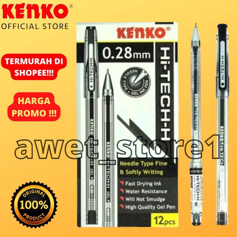 

KODE A45W Pulpen Gel hitech Pen Bolpoin Bolpen Pena HiTECH H 28 mm Hitam 1 pak 12 pcs