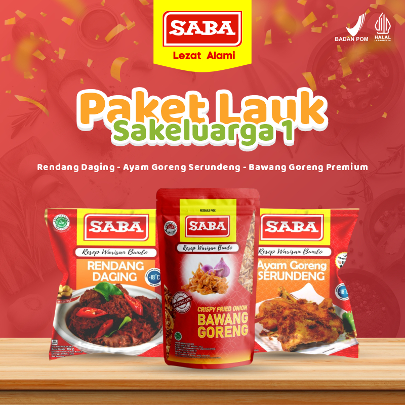 

Paket Lauk Sakeluarga 1 - (Ayam Serundeng + Rendang Daging + Bawang Goreng Premium)