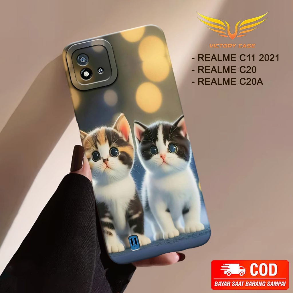 New Kucing Case - Softcase Realme C11 2021 / C20 / C20A - Terbaru - Case Hp Realme C20 / C20A - Casi