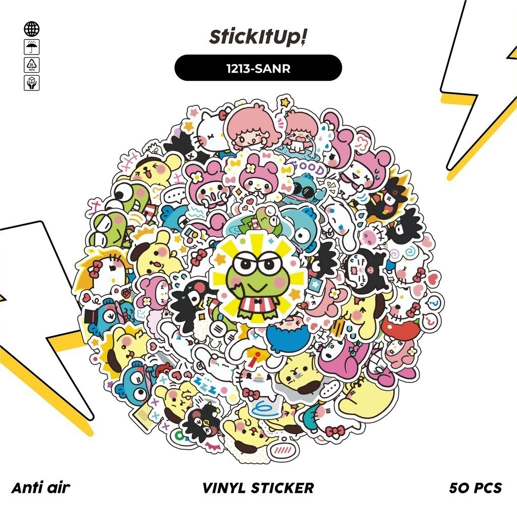 

COD✨ 100 Pcs Stiker SANRIO v5 Lucu Anti Air Untuk Dekorasi Notebook Sepeda Skateboard Handphone DIY