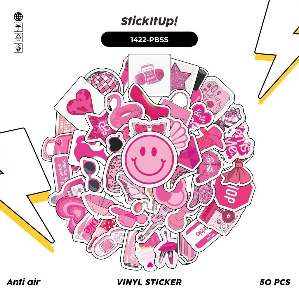 

COD✨ 100 Pcs Stiker Pink Barbie Lucu Anti Air Untuk Dekorasi Notebook Sepeda Skateboard Handphone DIY