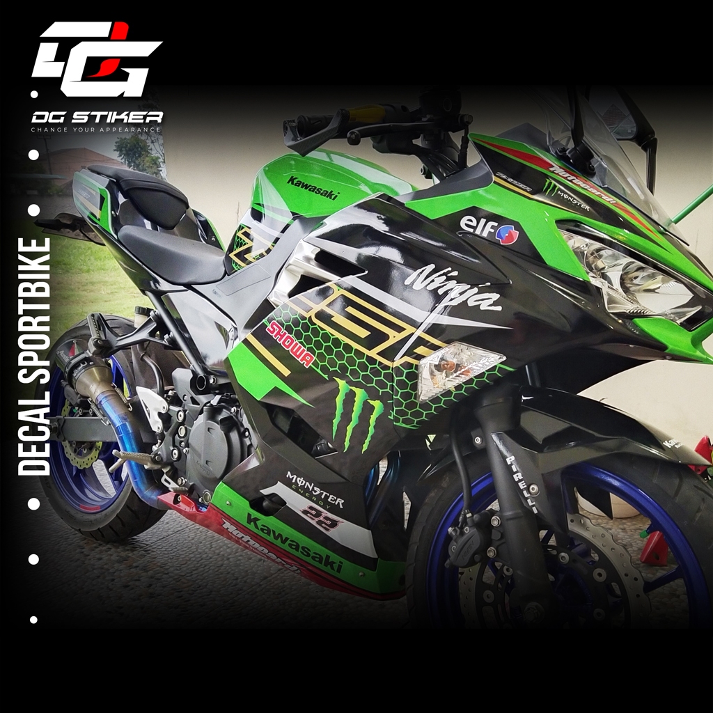Decal Sticker Ninja 250 FI Hijau WSBK, stiker ninja 250 fi, decal ninja 250 fi