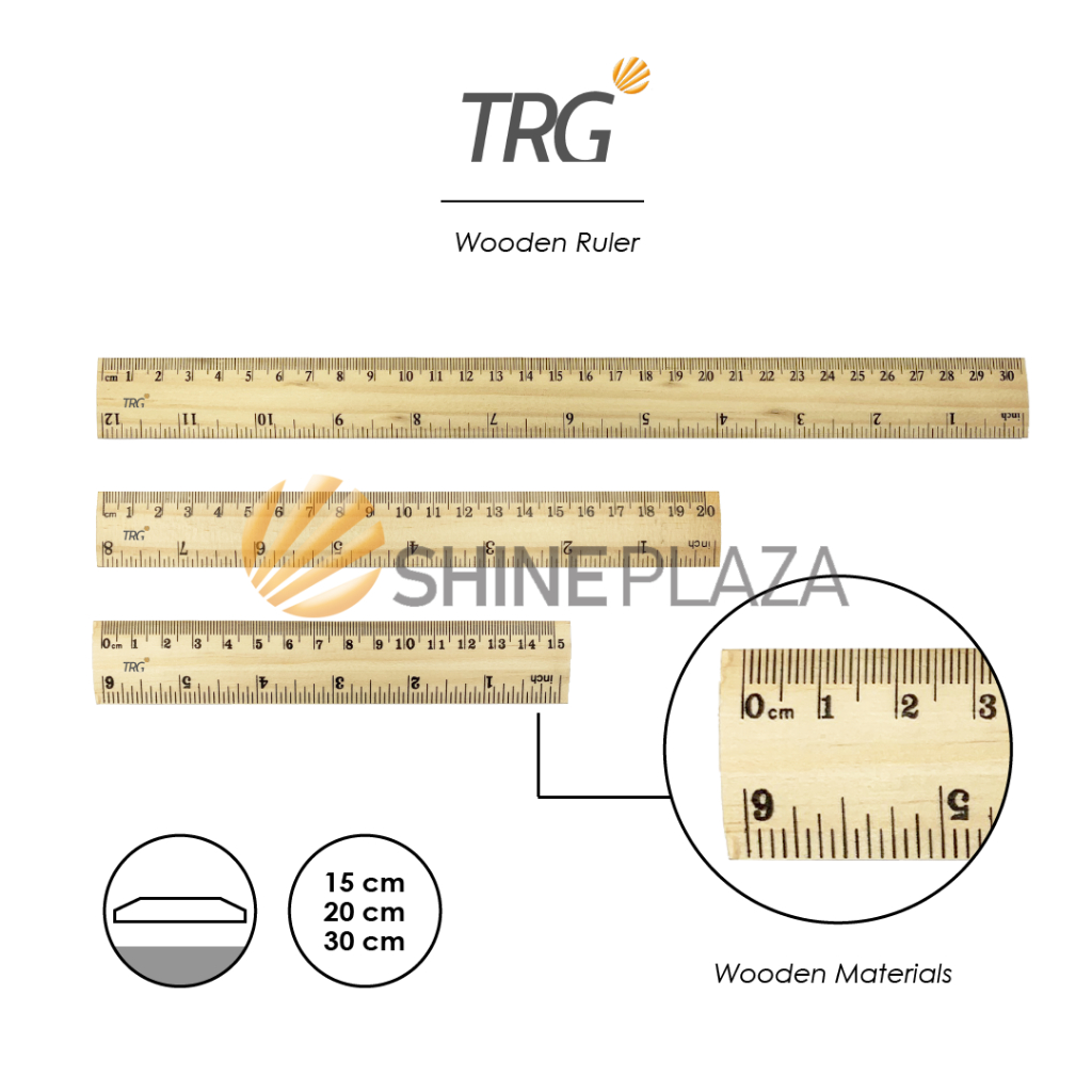 

TRG Wooden Ruler 15 20 30 cm RLW-15 RLW-20 RLW-30 - Penggaris Mistar Kayu 15cm 20cm 30cm TRG