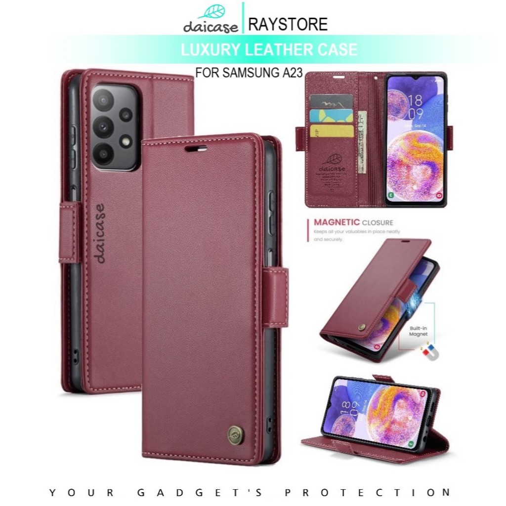 SAMSUNG A23 FLIP LEATHER CASE PREMIUM-FLIP WALLET CASE UNTUK SAMSUNG A23