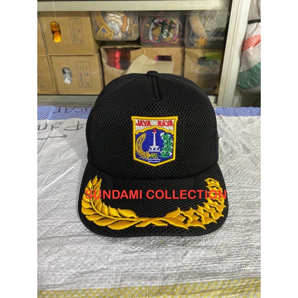 TOPI PEMDA DKI LOGO PADI KAPAS (HITAM)
